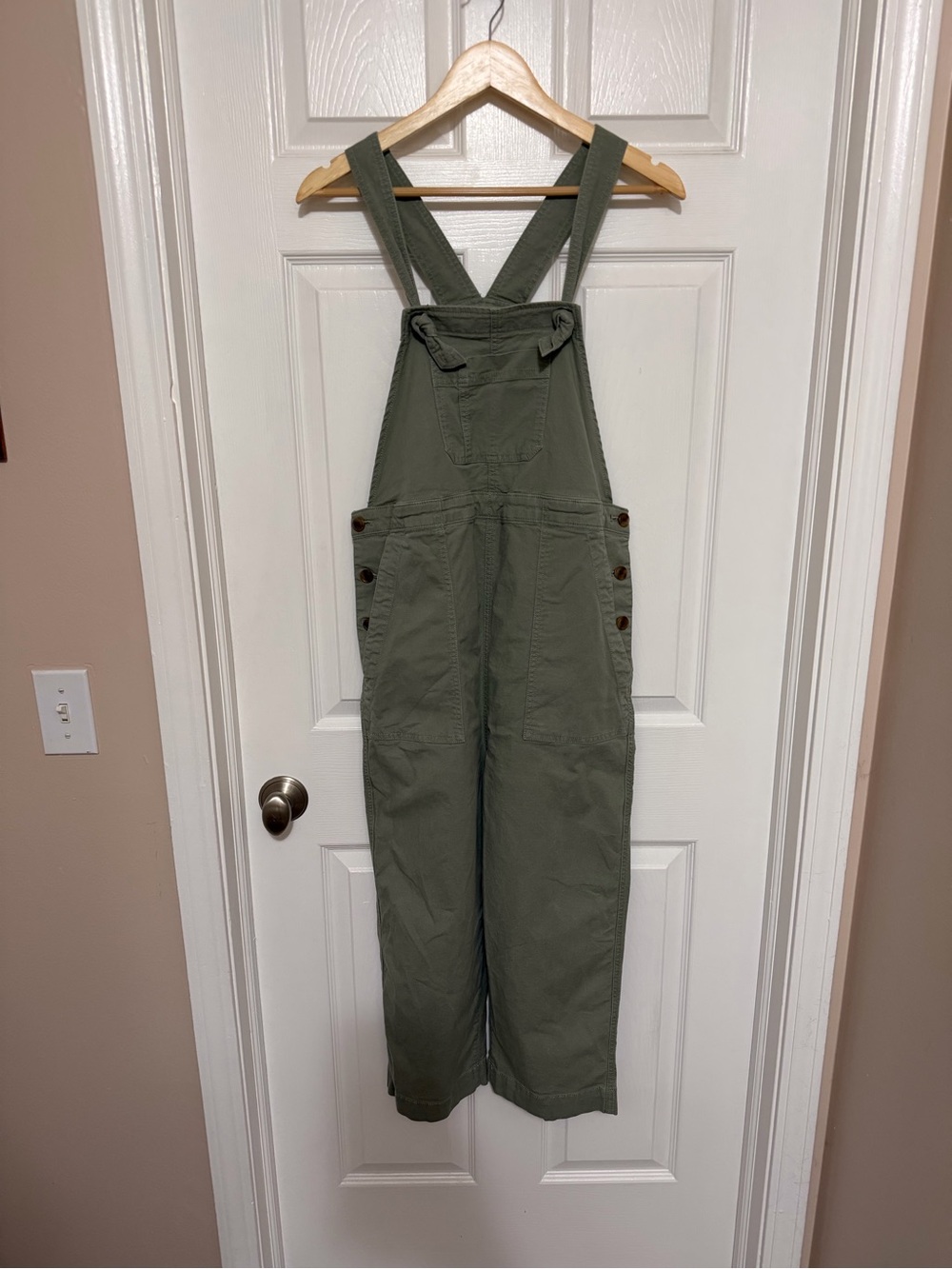 Gap Canvas Olive Green Overalls Womens Size Small Gorpcore Utility Cottagecore